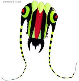 Kite Accessories KITE-Large Easy Flyer Soft Kite for Kids-Colorful Green Trilobite-It's Big! 30 Inches Wide with Two 130 Inches Long Tails Q231104