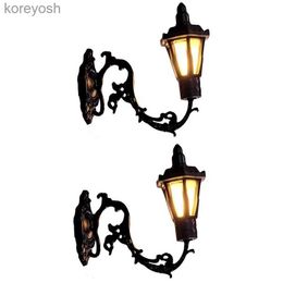 Kitchens Play Food 2pcs Dollhouse Wall Lamp Model Garden Yard Chandelier Sand Table Led Light Doll House Decor Material Warm WhiteL231104