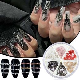 Nail Art Decorations Colourful Metal Chains Multi-colored Girls Ring Buckle DIY Ornaments Manicure Material