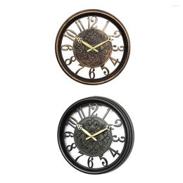 Wall Clocks Vintage Clock Mute Living Room Bedroom Retro Style Home Office Decor Bell High Precision Hanging Ornament Watch