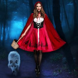 Theme Costume Ataullah Little Red Riding Hood Adault role-playing costume Halloween witchcraft women's carnival party queen dress DW003 230404