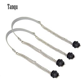 Bag Parts Accessories Tanqu 1 Pair Obag Accesorios Silver Long Double Chain OT T Handles For EVA O Women Shoulder Handbags 230404