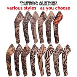 Fingerless Gloves 1Pc Outdoor Cycling Sleeves Uv Protection Arm Sleeve 3D Tattoo Printed Warmer Summer Sports Travel Driving Cover