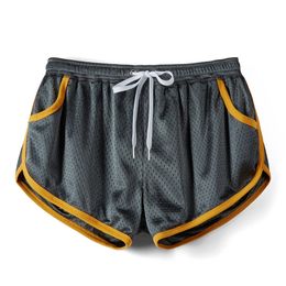 Mens Shorts AIMPACT Drawstring Sexy Fast Dry Mesh Running with Pockets Workout 3in Gym 230404