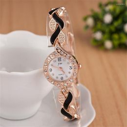 Wristwatches Fashion Rhinestone Watches Women Stainless Steel Bracelet Ladies Quartz Dress