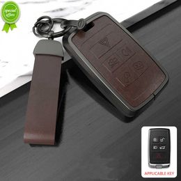 New Leather Alloy Car Key Case Cover Protect Shell For Land Rover Range Rover Discovery 5 Sport For JAGUAR XE XF XJ F PACE Keychain