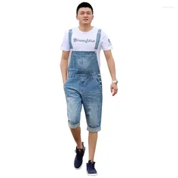 Men's Jeans Men Denim Shorts Loose Casual Large Size Suspenders One-piece Thin Overalls More XS-5XL