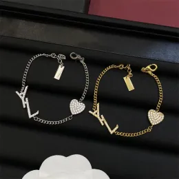 Luxury Chains Bracelets 18K Gold Plated Girls Jewellery Love Heart Bracelet For Women Mens Diamonds Bracelet 925 Silver Bangle Pendants Jewelry 231144D
