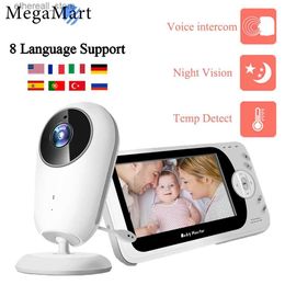 Baby Monitors Baby Monitor Child Camera 4.3 inch LCD Wireless Zoom PTZ Cameras Video Audio Infant Cam With Battery Security Surveillance Q231104