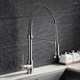 Kitchen Faucets Vidric Pull Out Faucet Nickel Brass Spring Sink Swivel Spout Tall Vessel Mixer Tap Torneira Coz