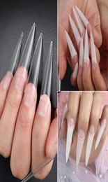 False Nails 600pcs Nail Tips Long Pointed Clear Natural White Fake6378506