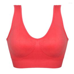 Camisoles & Tanks Women Girls Padded Seamless Bra Vest Tops Rimless Bras Plus Size S-XXXL
