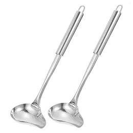 Spoons 2 Pcs Stainless Steel Sauce Spoon Kitchen Gadget Long Handle Mini Tools Serving Chocolate Ladle