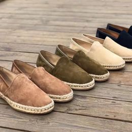 Dress Shoes Linen Straw Sheepskin Casual Men Comfortable And Light Loafers.