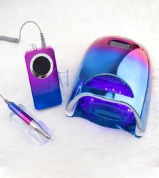 Nail Dryers Gradient Colour 48W Cordless UV LED Lamp For Manicure Dryer Curing Gel Polish Light Rechargeable Battery2116818