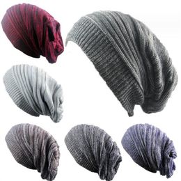 New children's knitted hats in autumn and winter with two-color Melaleuca fold warm pullover hats hip-hop knitted wool hats