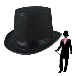 Magician Performed Adults Children, Black Top Party Hat for Gentleman Baron, Women and Men, Stage Performance