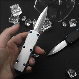 D-models Mini 204P Exocet Auto KNIFE D2 Blade T6-6061 Aviation Aluminum Handle Wallet Knives Camping Hunting tactical Micro Cutting tools