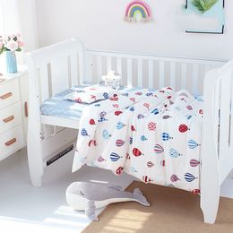 Bedding Sets 3Pcs Baby dings Organic Cotton Duvet Cover Case Sheet Pillow With Cartoon Printting Children Cot Linen 230404