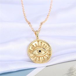 Pendant Necklaces Eyelash Eye Necklace For Women Gift Jewellery Fashion Simple Turkish Lucky Irregular Round Geometric Clavicle Chain