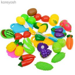 Kitchens Play Food Children Pretend Role Play House Toy Cutting Fruit Simulation Plastic Vegetables Food Kitchen Baby Kids Educational ToysL231104