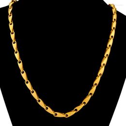 Chains Luxury Men's Yellow 14K Gold Chain Necklace For Wedding Engagement Anniversary Jewellery Birthday Christmas Year's Gifts Male