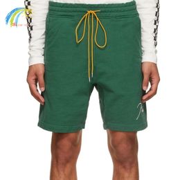 Men's Shorts Green blue black street clothing long mops rhythm shorts men's women's loose fitting classic embroidery rhythm breeze with labels 230404