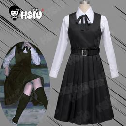 Theme Costume Mitsuda Asa role-playing costume anime chain saw man HSIU black uniform pleated skiing battle demon Japanese school 230404