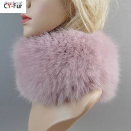 Scarves 2023 New Good Elastic Knitted Genuine Real Fox Fur Ring Scarves Warm Fox Fur Headband Women Winter Fashion Real Fox Fur ScarfL231104