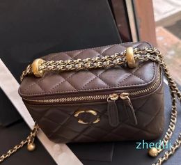 buckle upgraded version 10A designer's latest original shoulder bag armpit caviar cosmetic box chain