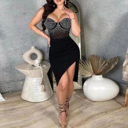 Casual Dresses Fashion Wraped Prom Night Club Tight Mini Dress Women's Sexy Black Sleeveless Bodycon Party Slimming Hip