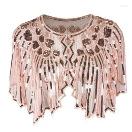 Scarves Scarves Retro Geometric Sequin Beaded Cape Vintage 1920S Shawl Wraps Flapper Er Up Women Lady Mesh Scarf For Party Evening Gow Dh9W8