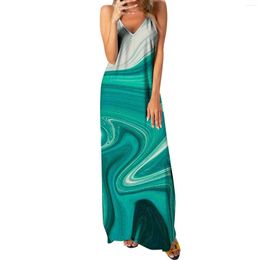 Casual Dresses Pretty And Print Dress For Girls Loose Sleeveless Vintage Women 2023 Bohemian V Neck Maxi
