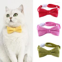 Dog Collars Pet Collar Candy Color Cat Bow Tie Puppuy Necklace Adjustable Safety Buckle Small Birthday Accessories