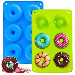 Cake Tools Silicone Donut Pan 6-Cavity Doughnuts Baking Moulds Non-Stick Cake Biscuit Bagels Mould Tray Pastry