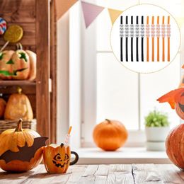 Disposable Cups Straws 10pcs Halloween DIY Table Decoration Drinking Beverage Straw Paper