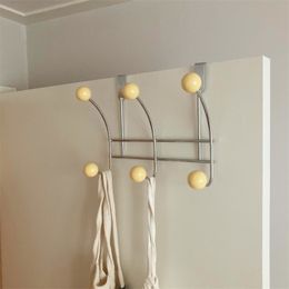 Hooks Rails Korean style creamy metal coat rack family bedroom bathroom organizer nursery retro wall hanging hook 230404