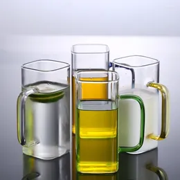 Wine Glasses Glass Drinking Cup Square Shape Beer Mugs Milk Cups Coffee Champagne Reusable Water Material