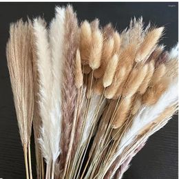 Decorative Flowers 100Pcs Fluffy Pampas Dried Bouquet Home Decor Natural Tail Grass Artifical Flower Wedding Party Decoration