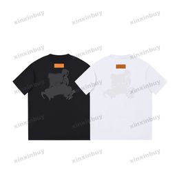 xinxinbuy Men designer Tee t shirt 23ss Paris Back letter printing Milan short sleeve cotton women Black White blue gray XS-2XL