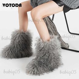 Women Winter Warm Platform Furry Faux Snow Boot Mongolian Fur Boots Fashion Outdoor Fluffy Plush Shoes Girl T231104