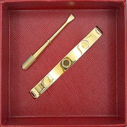 Screwdriver bracelet love bangle designer Fashion Unisex Cuff Bracelets 316L Stainless Steel Plated 18K Gold Jewellery Party Mens Womens Luxury Bracelet ZTI0 FA24
