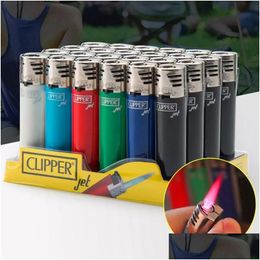 Lighters Original Nylon Clipper Torch Lighter Red Flame Jet Lighters Gas Butane Cigarette Pipe Smoking Refill Portable Windproof Whole Dhokn