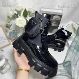 Boots designer desert high heel ankle womens leather vintage letter buckle fabric classic flat motorcycle boots thick sole T231104