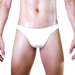 Underpants Mens Ice Silk Breathable Bikini Briefs Sexy U Convex Pouch Panties Low Waist Solid Translucent Erotic Hip Lift