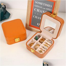 Jewelry Boxes Travel Jewelry Box Pu Leather Storage Case Portable Jewellery Display Boxes For Earrings Necklace Ring Drop Delivery Jew Dhcnx