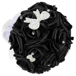 Decorative Flowers Holding Bridesmaid Bouquet Wedding Fake Decor Supply Rose Bridal Bouquets