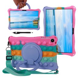 For Huawei MatePad SE 10.4" Case Soft Bubble Silicon Kids Stand Cover Matepad 10.4 inch Shockproof Cases with Shoulder Strap