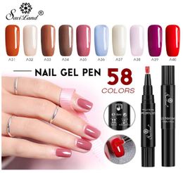 Saviland Newest 58 Colours Gel Nail Varnish Pen Glitter Polish Hybrid Dawdler UV Nail Art Gel Lacquer Gel Paint9001775