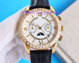 Top men's watches PP 5204R 5270J 9001 automatic mechanical timing watch rubber strap sun moon star watch waterproof luminous KF factory mker Wristwatch